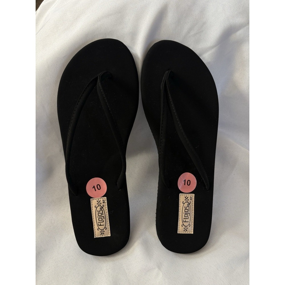 New Women's Flojos Fiesta Black Flip Flops Woman's Size 10 Flojos Flip Flops